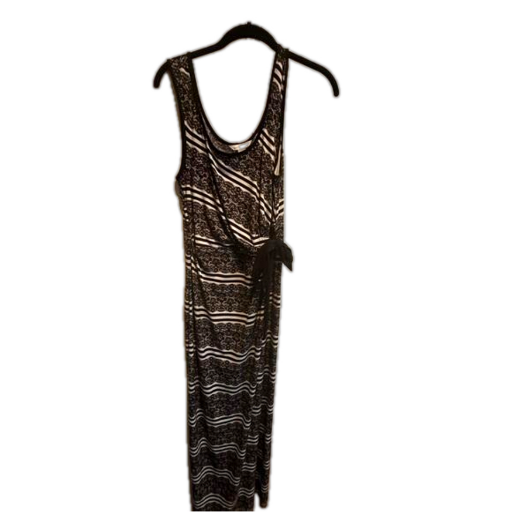 London Times Black and White Maxi Dress | 8